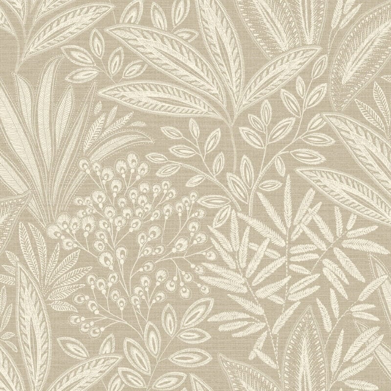 Sahara Leaf Wallpaper - Natural - Crown - M1782 - Premier Wallcovering