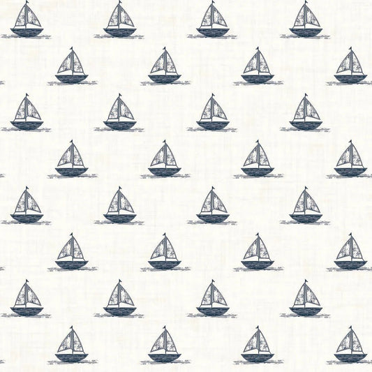 Sail Away Wallpaper - Classic Navy - LAN100305 - Lucie Annabel - Premier Wallcovering
