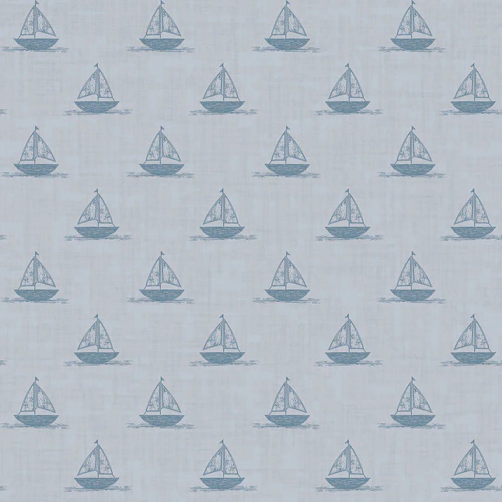 Sail Away Wallpaper - Cornflower Blue - LAN100302 - Lucie Annabel - Premier Wallcovering