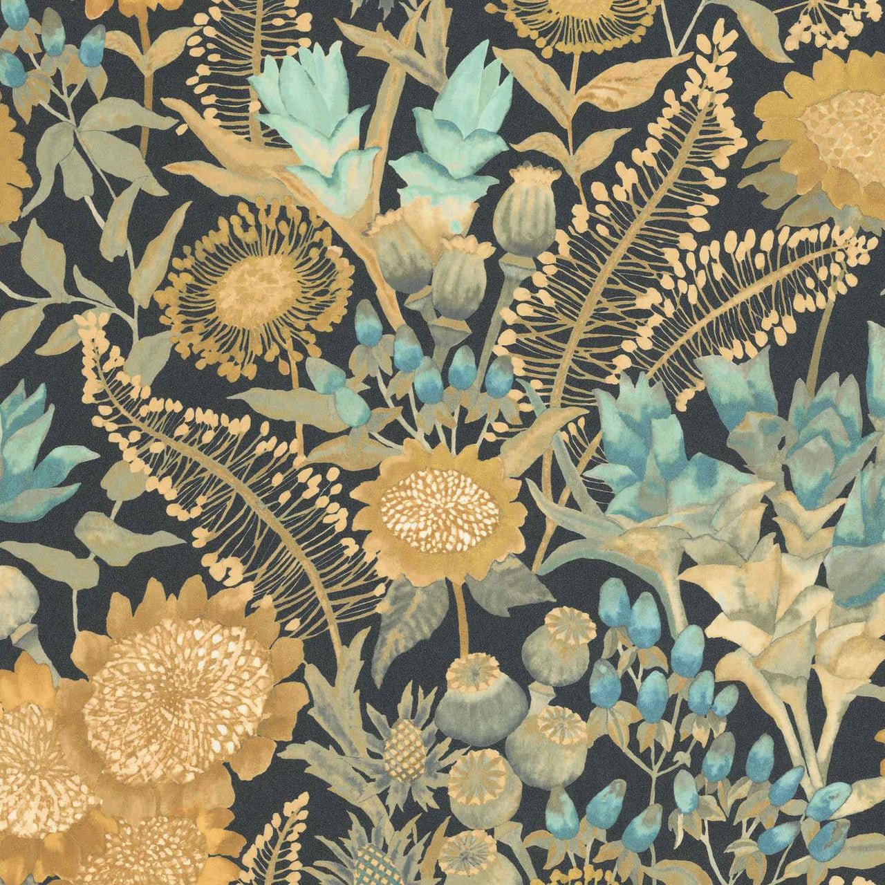 Saint-Paul De Vence Echappee Belle Wallpaper - Vert Cypres / Turquoise - Casadeco - 89816707 - Premier Wallcovering