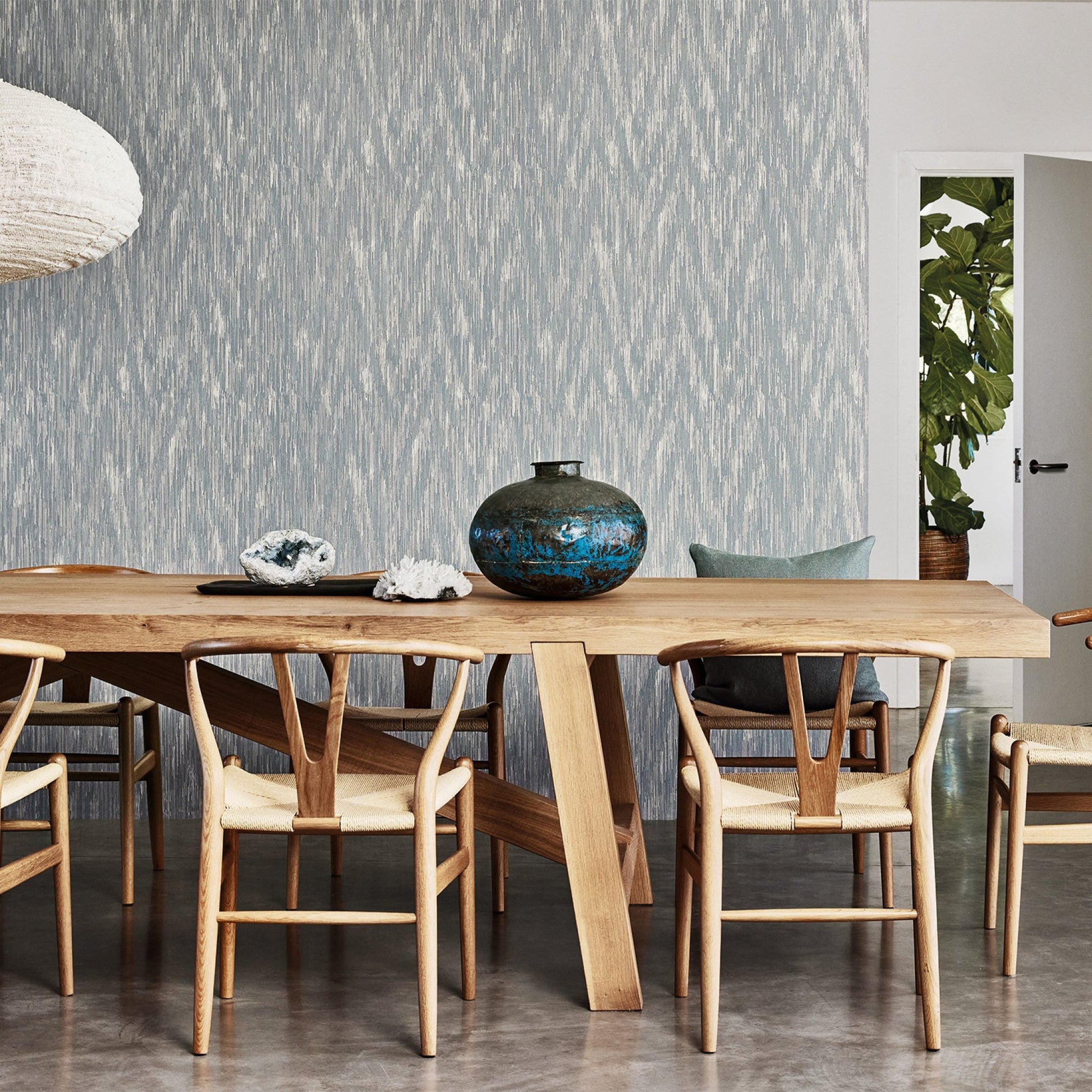 Sakari Wallpaper - Silver Blue - Romo - Picota - W433/04 - Premier Wallcovering