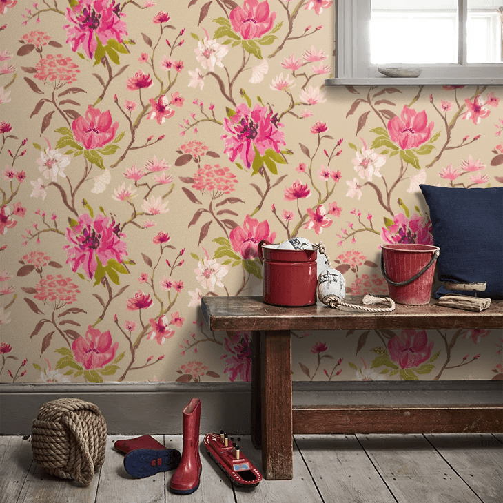 Saku Wallpaper - Tea & Rose - Ohpopsi - HAN50149W - Premier Wallcovering