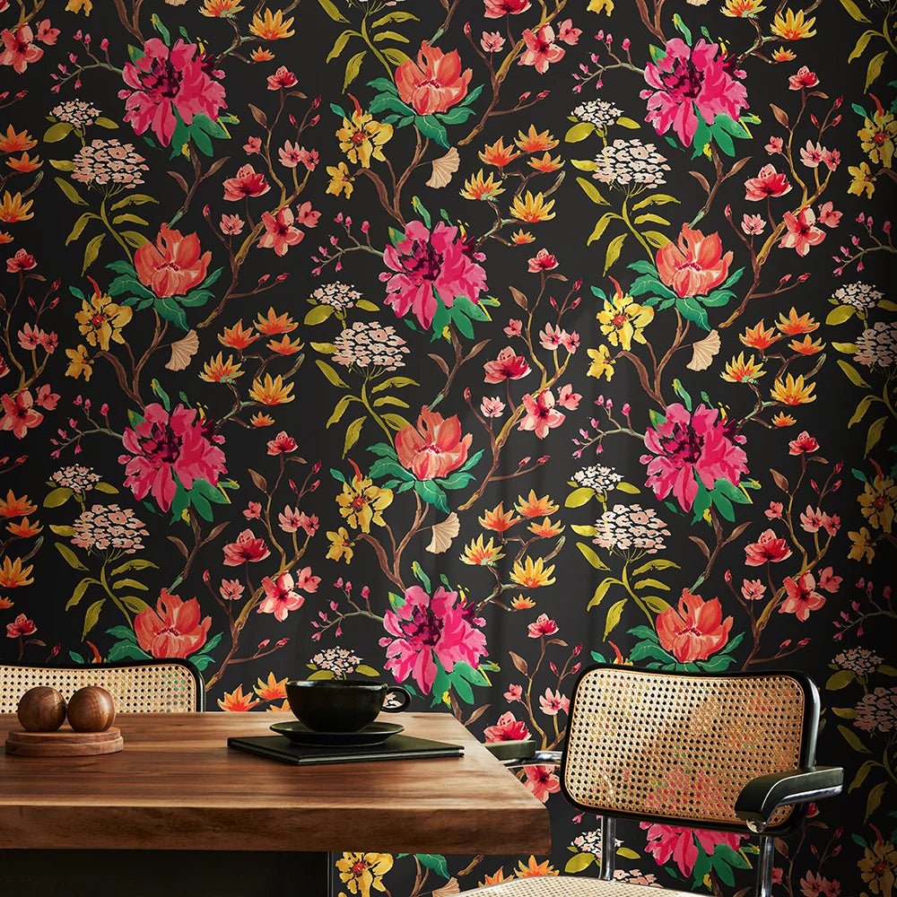 Saku Wallpaper - Midnight Twist - Ohpopsi - HAN50150W - Premier Wallcovering