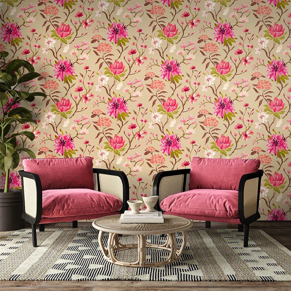 Saku Wallpaper - Tea & Rose - Ohpopsi - HAN50149W - Premier Wallcovering