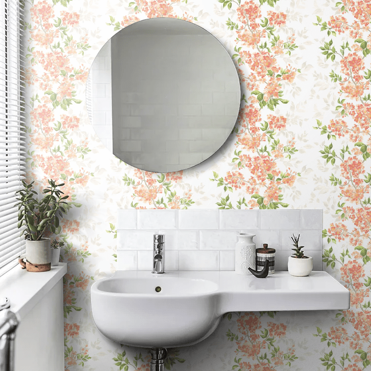 Sakura Wallpaper - Peach - Ohpopsi - IKA50126W - Premier Wallcovering