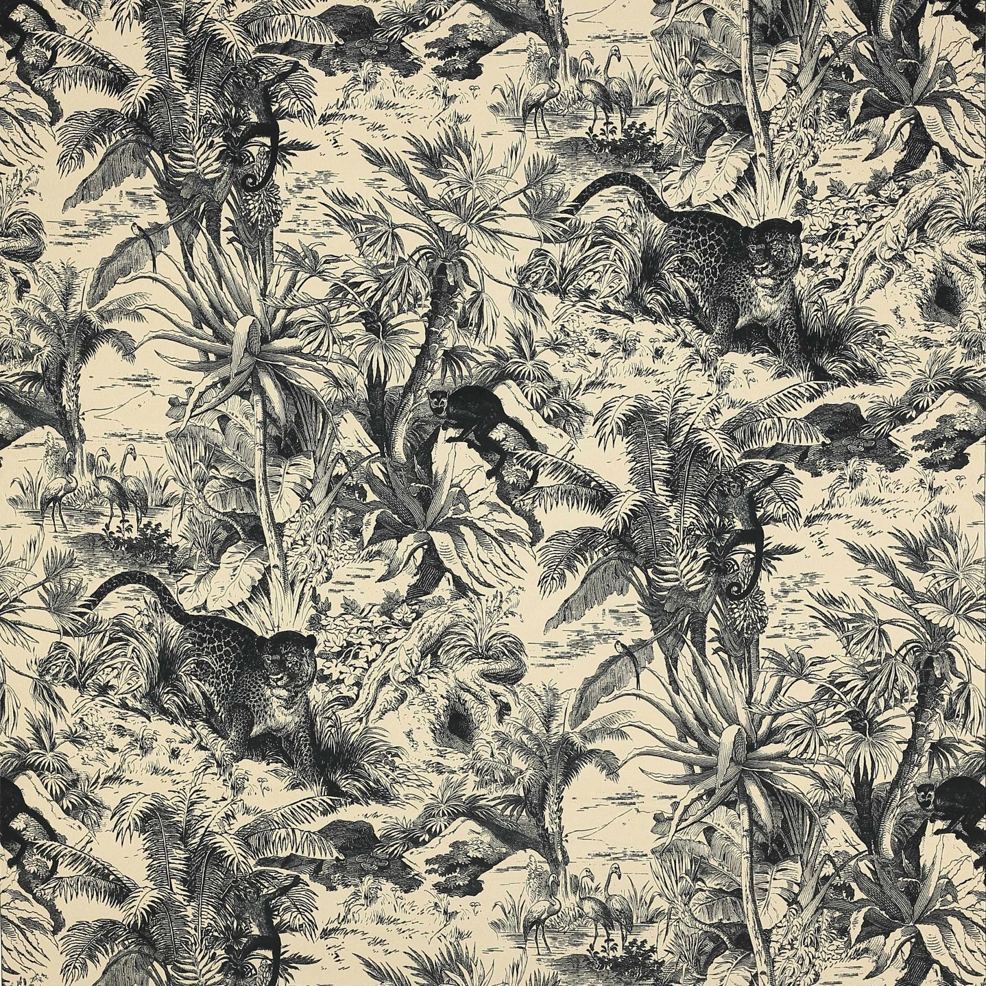 Salvator Fabric - Noir - Manuel Canovas - M4045-01 - Premier Wallcovering