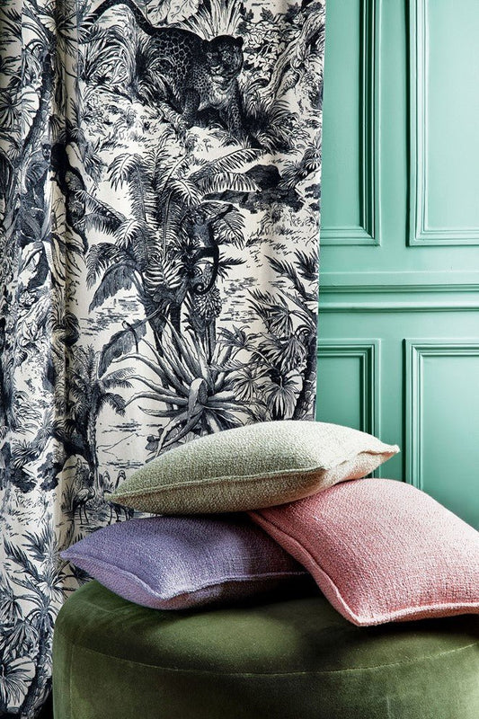 Salvator Lin Fabric - Noir - Manuel Canovas - M4044-01 - Premier Wallcovering