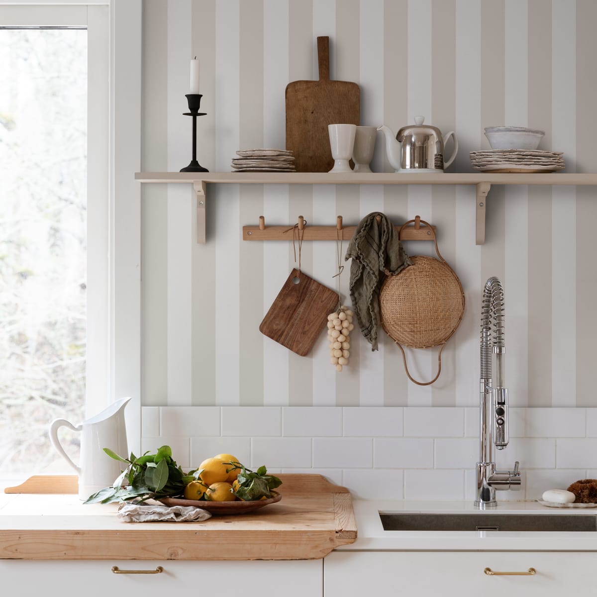 Sam Wallpaper - Linen - Sandberg - S10198 - Premier Wallcovering