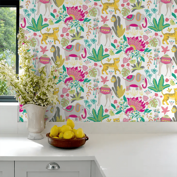 Samba Safari Wallpaper - Fruit Salad - Ohpopsi - WGU50135W - Premier Wallcovering