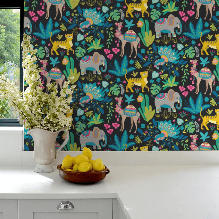 Samba Safari Wallpaper - Aniseed Twist - Ohpopsi - WGU50137W - Premier Wallcovering