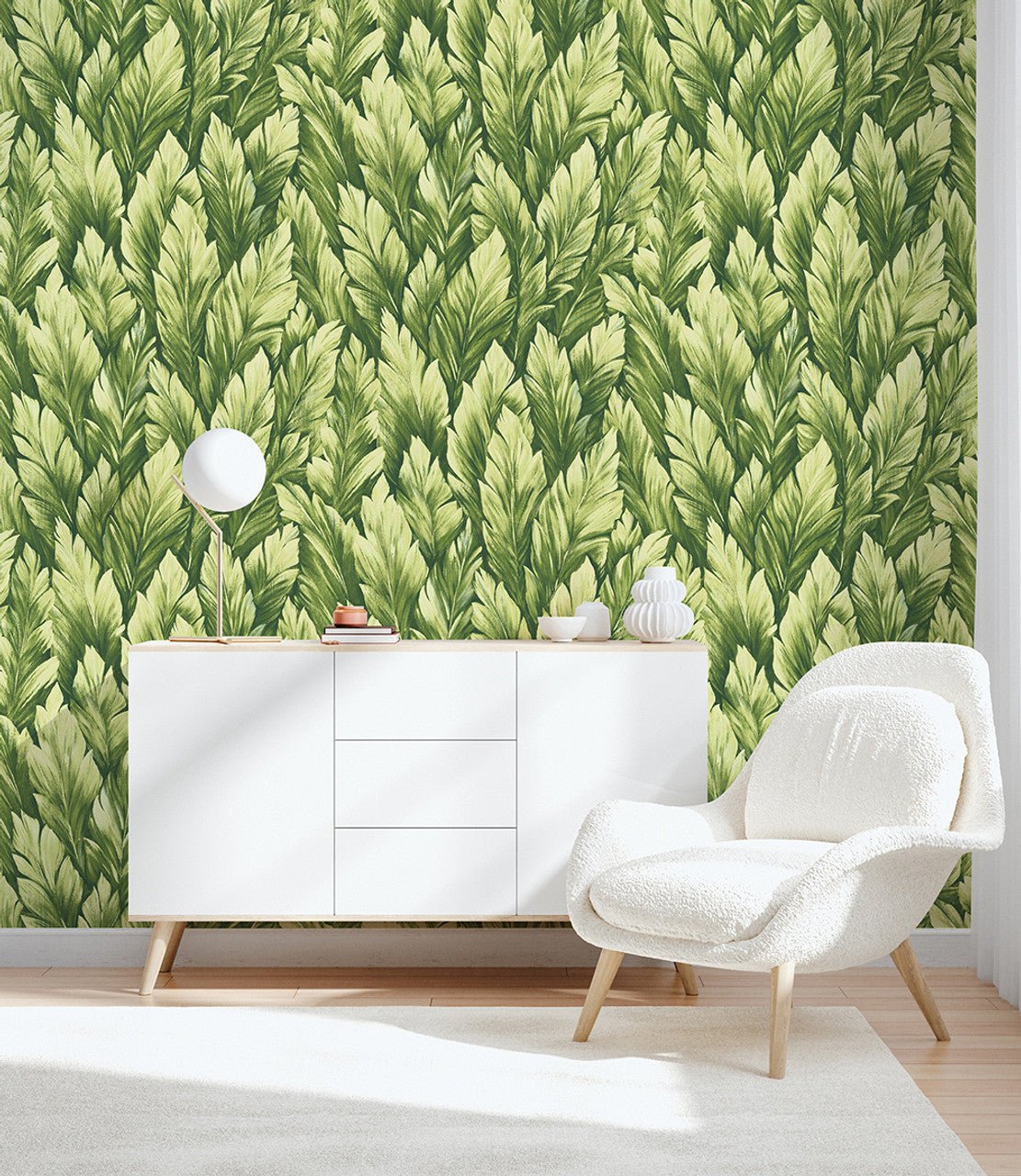 Samoa Tropical Wallpaper - Avocado - Hohenberger - 26708 - Premier Wallcovering