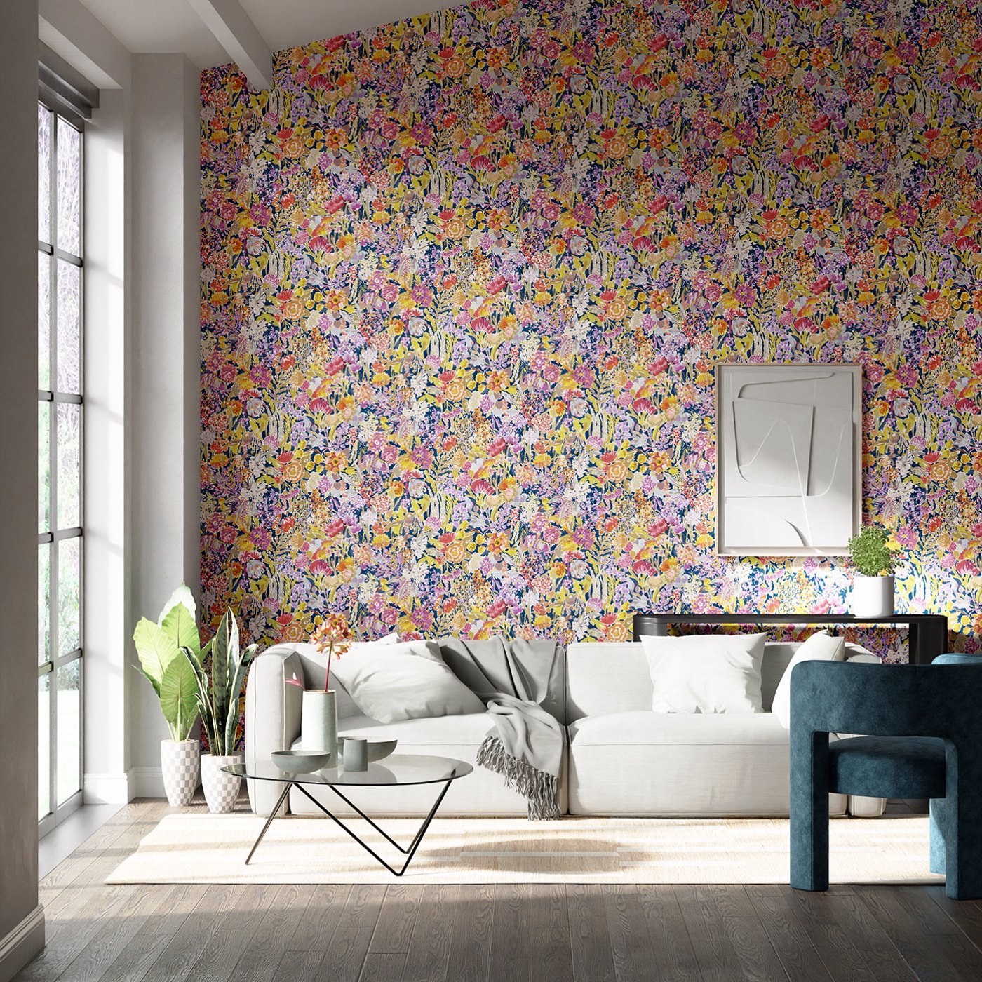 Sanguine Wallpaper - Pomegranate/Clemantine/Peony/Blueberry - Harlequin - HQN2112839 - Premier Wallcovering