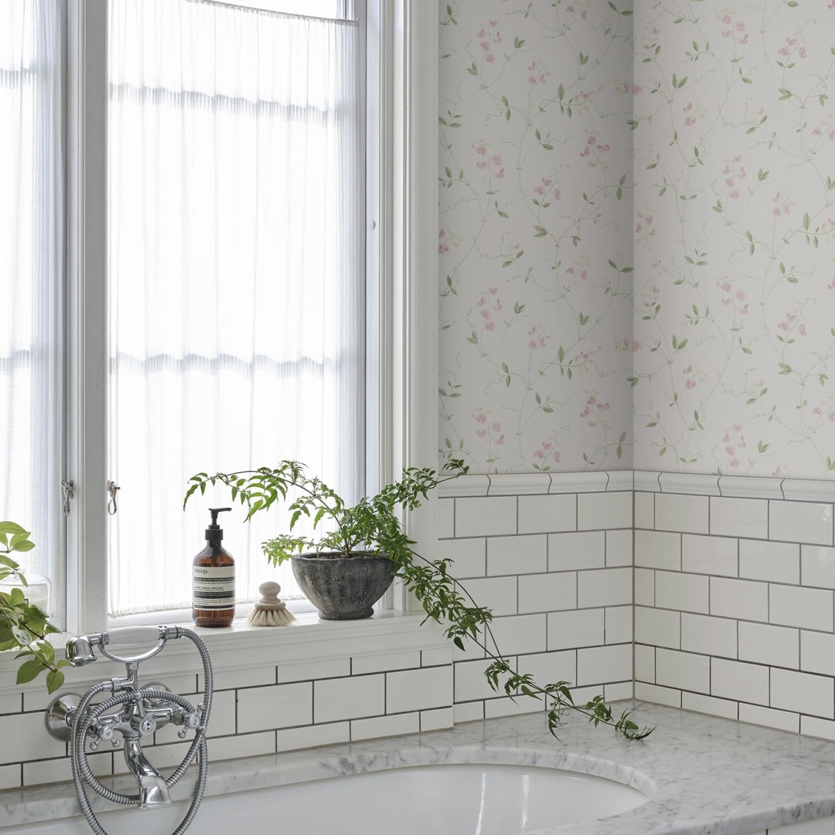 Sanna Wallpaper - Light Pink - Sandberg - 490-24 - Premier Wallcovering