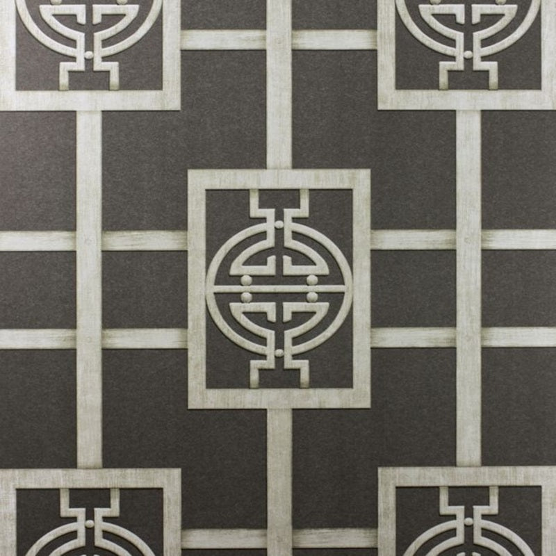 Sansui Wallpaper - Chracoal/Gilver - Nina Campbell - NCW4181-07 - Premier Wallcovering