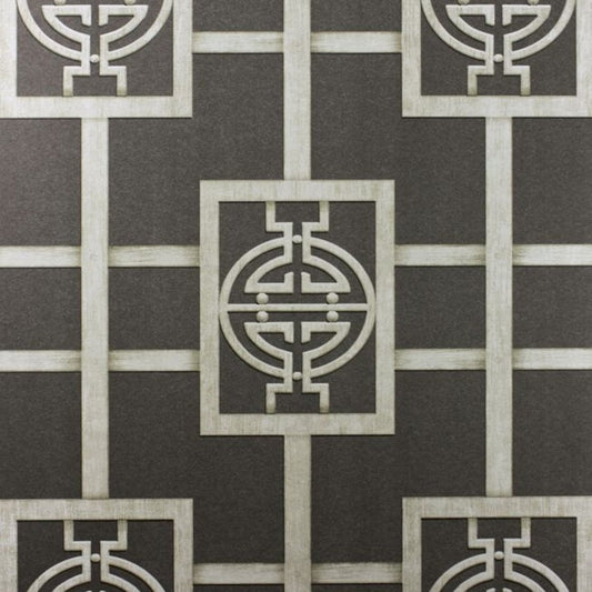 Sansui Wallpaper - Chracoal/Gilver - Nina Campbell - NCW4181-07 - Premier Wallcovering