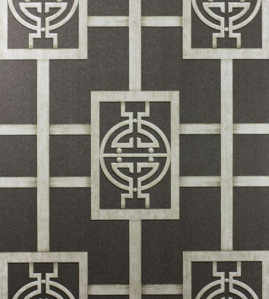 Sansui Wallpaper - Chracoal/Gilver - Nina Campbell - NCW4181 - 07 - Premier Wallcovering