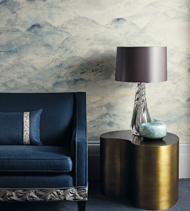 Sansui Wallpaper - Indigo Wash - ZAKA312504 - Zoffany - Premier Wallcovering