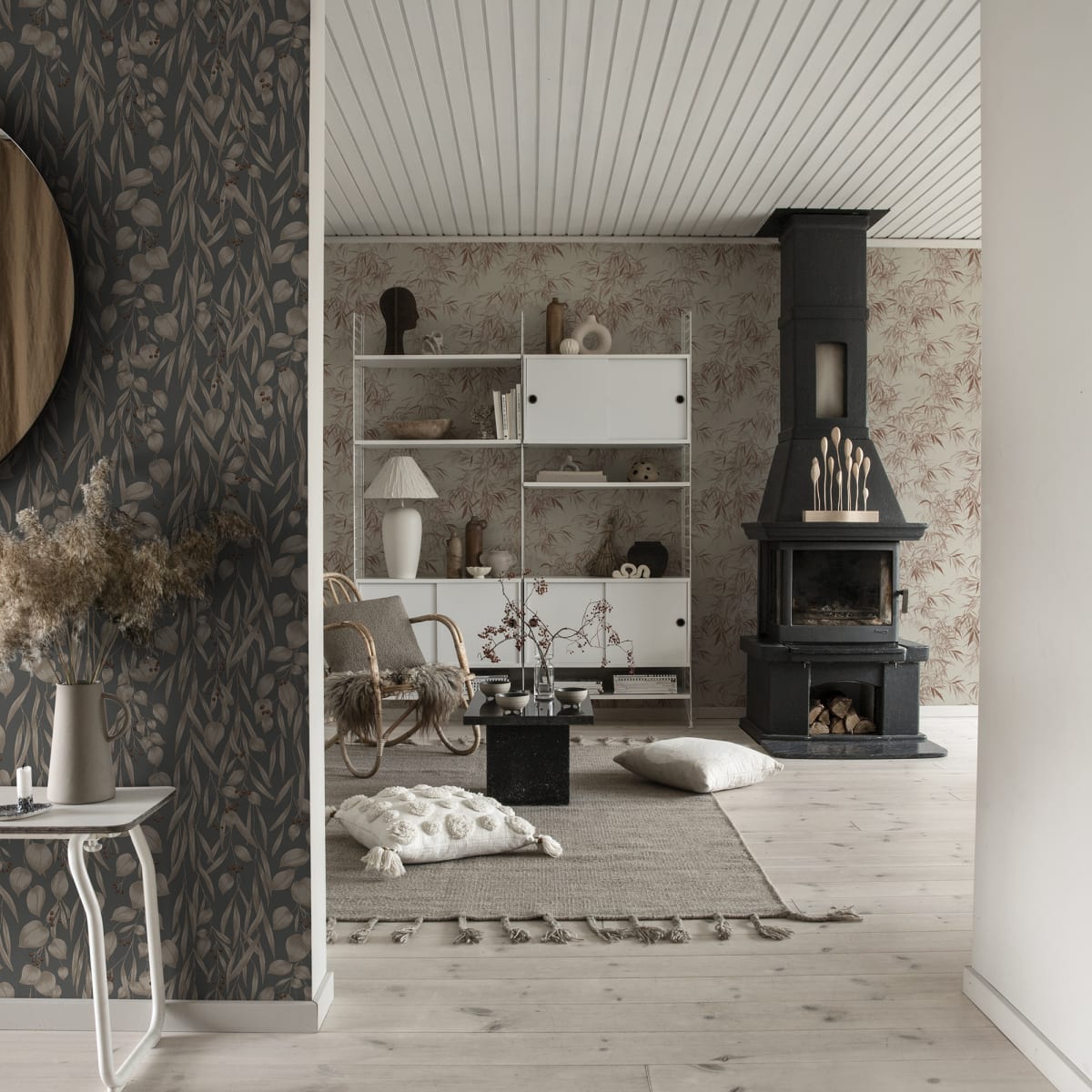 Sara Wallpaper - Indigo Blue - Sandberg - S10117 - Premier Wallcovering