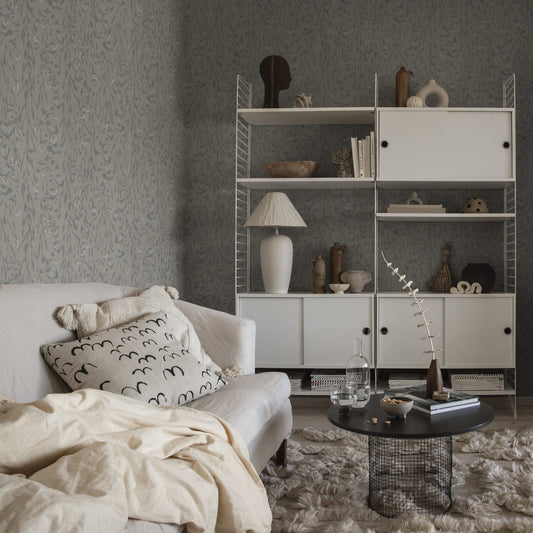 Sara Wallpaper - Misty Blue - Sandberg - S10118 - Premier Wallcovering