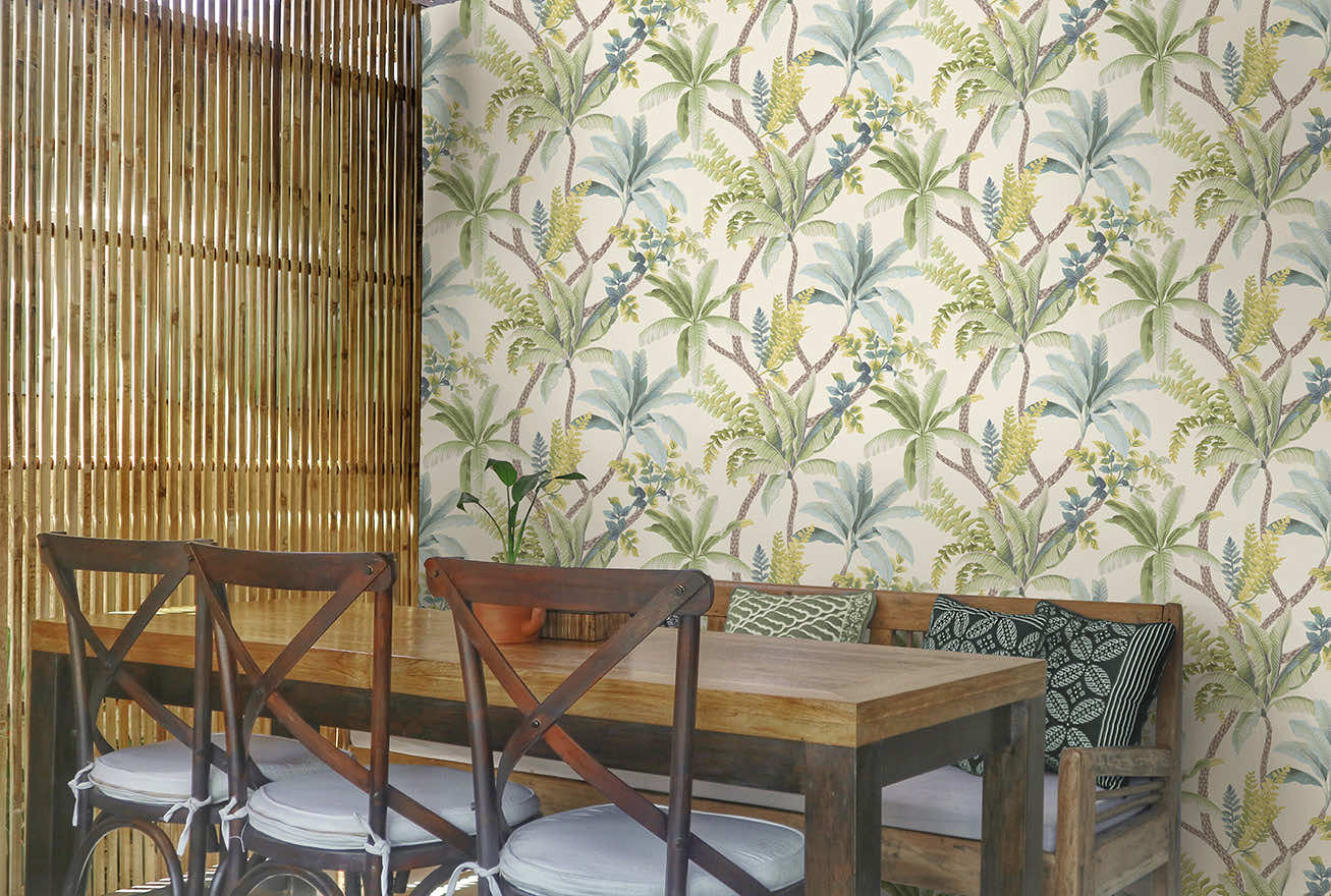 Saranda Wallpaper - Green / Cream - Holden Décor - 91824 - Premier Wallcovering