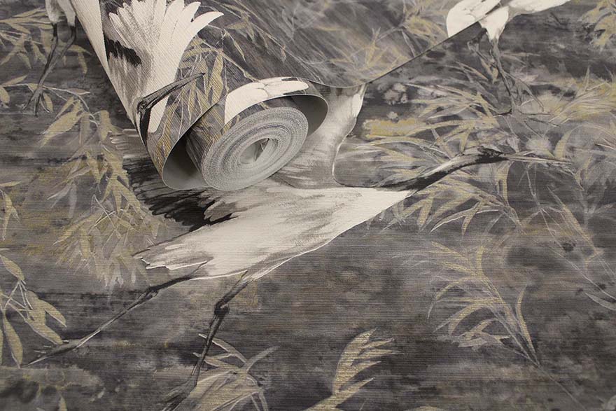 Sarus Wallpaper - Charcoal - Holden Décor - 36104 - Premier Wallcovering