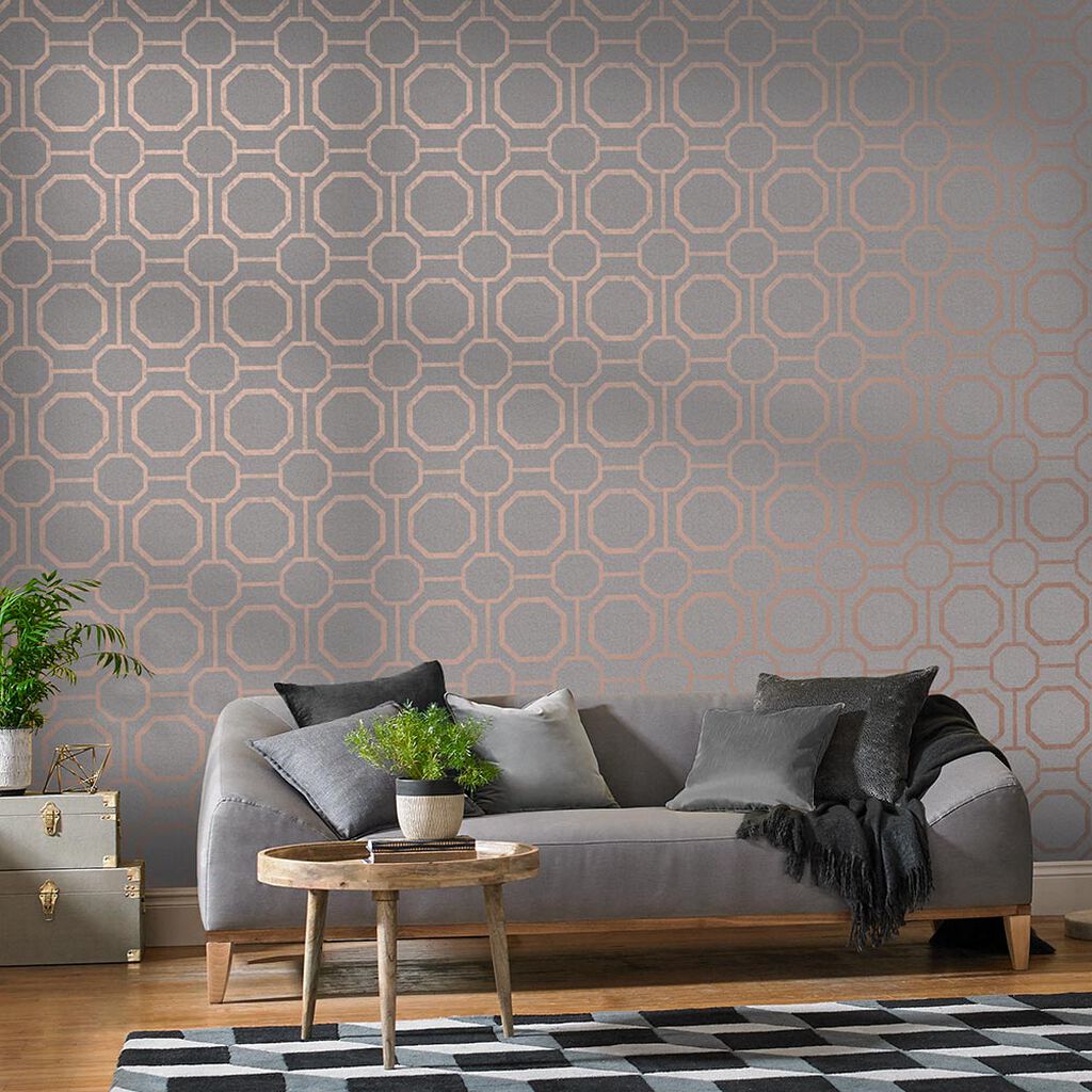 Sashiko Wallpaper - Rose Gold - Graham & Brown - 105773 - Premier Wallcovering