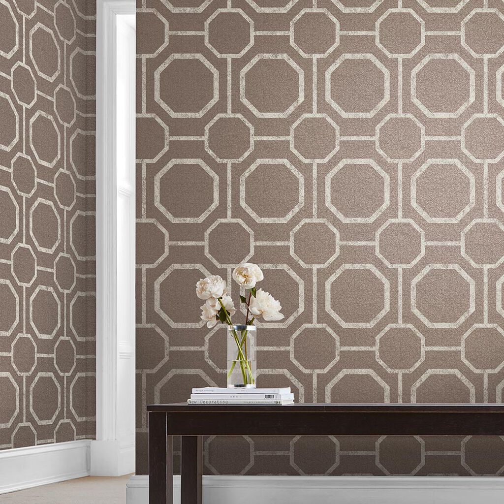 Sashiko Wallpaper - Taupe - Graham & Brown - 105771 - Premier Wallcovering