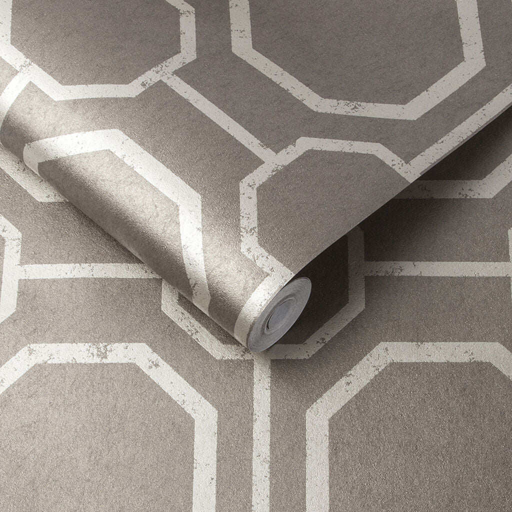 Sashiko Wallpaper - Taupe - Graham & Brown - 105771 - Premier Wallcovering