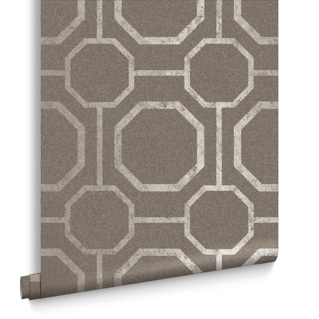 Sashiko Wallpaper - Taupe - Graham & Brown - 105771 - Premier Wallcovering