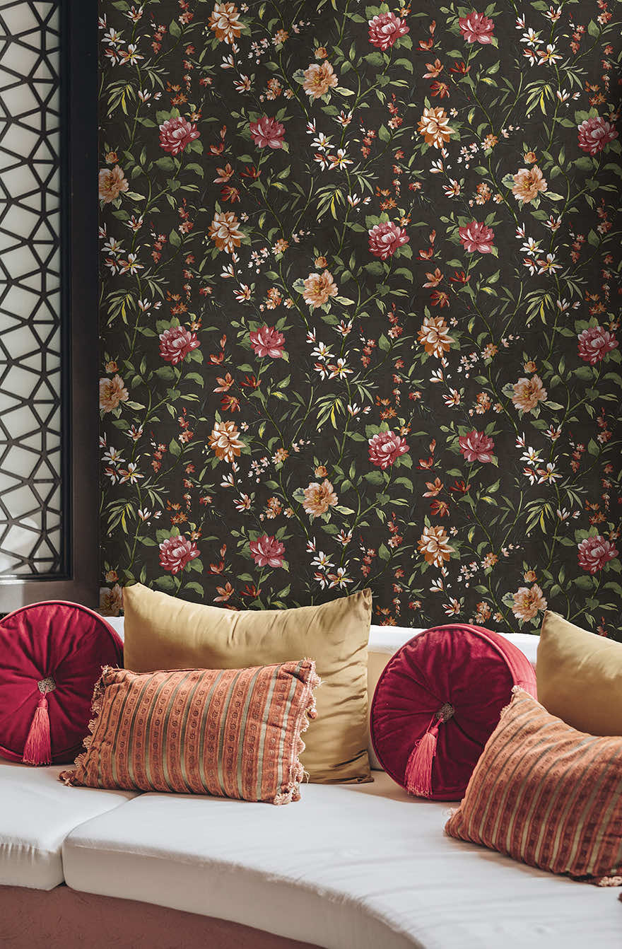 Sazanka Wallpaper - Charcoal - Holden Décor - 91852 - Premier Wallcovering