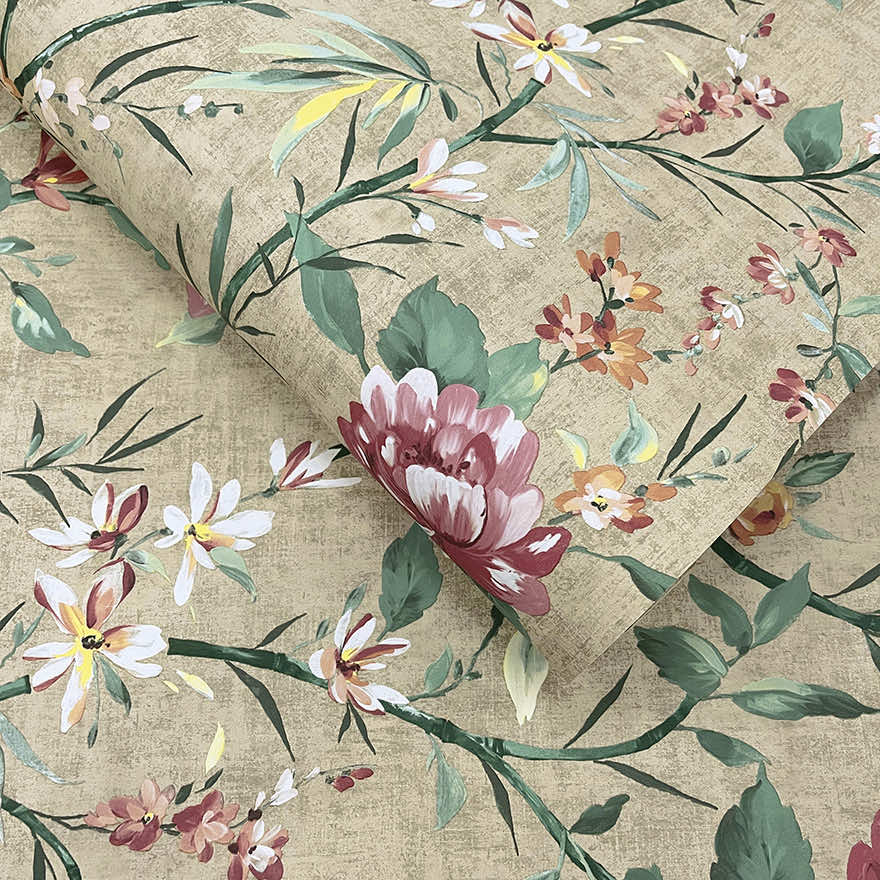 Sazanka Wallpaper - Taupe - Holden Décor - 91851 - Premier Wallcovering