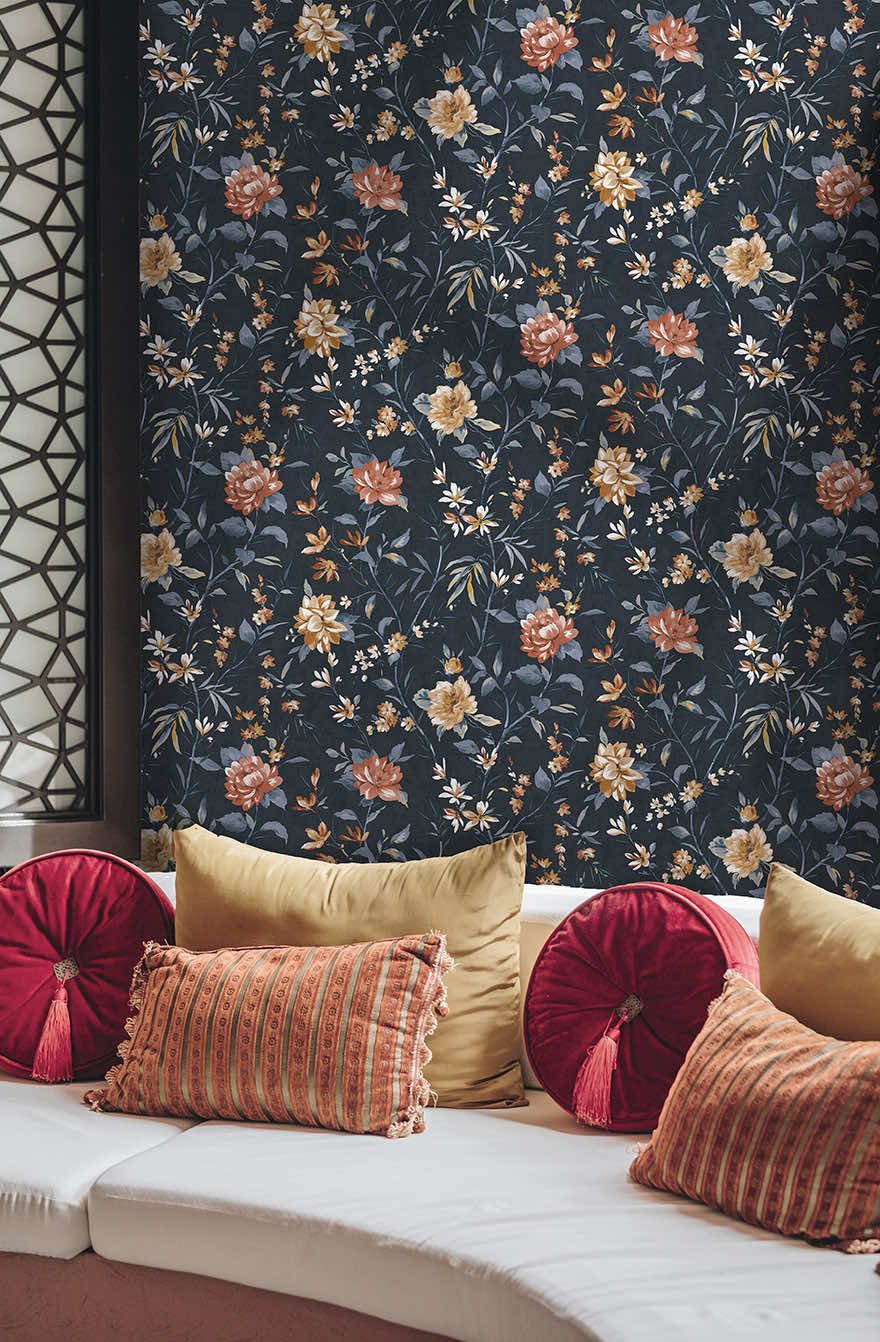 Sazanka Wallpaper - Navy - Holden Décor - 91850 - Premier Wallcovering