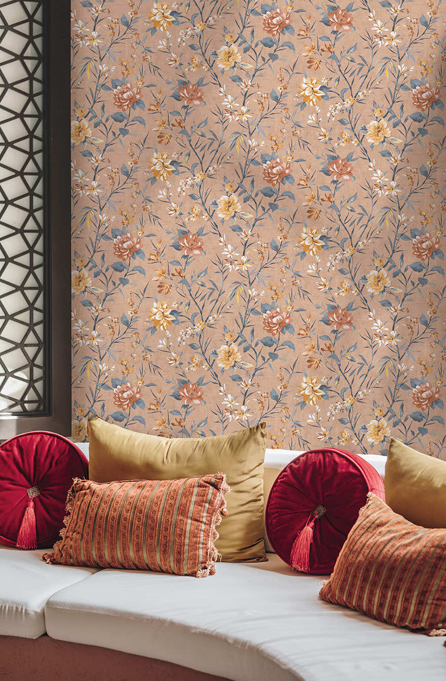 Sazanka Wallpaper - Coral - Holden Décor - 91854 - Premier Wallcovering
