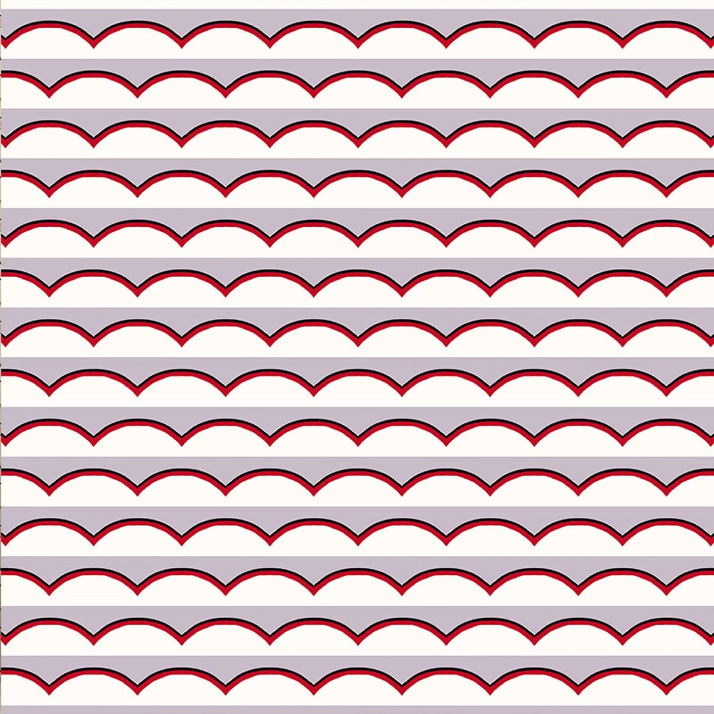 Scallops Wallpaper - Lilac and Red - Ottoline - W/SCAL/101/3 - Premier Wallcovering
