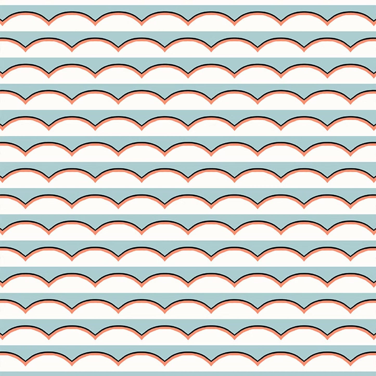 Scallops Wallpaper - Light Blue - Ottoline - W/SCAL/101/1 - Premier Wallcovering