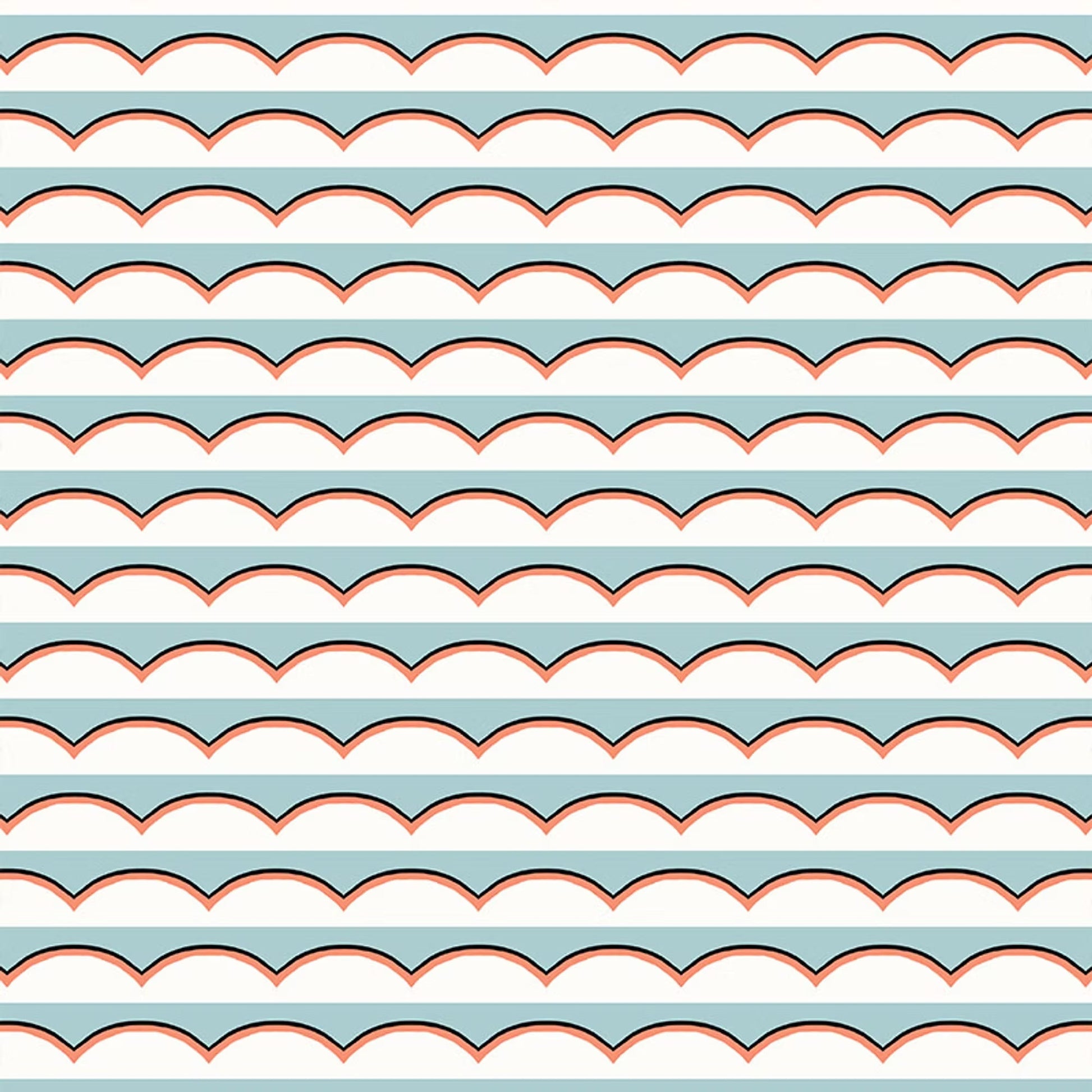 Scallops Wallpaper - Light Blue - Ottoline - W/SCAL/101/1 - Premier Wallcovering