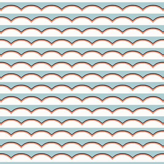 Scallops Wallpaper - Light Blue - Ottoline - W/SCAL/101/1 - Premier Wallcovering