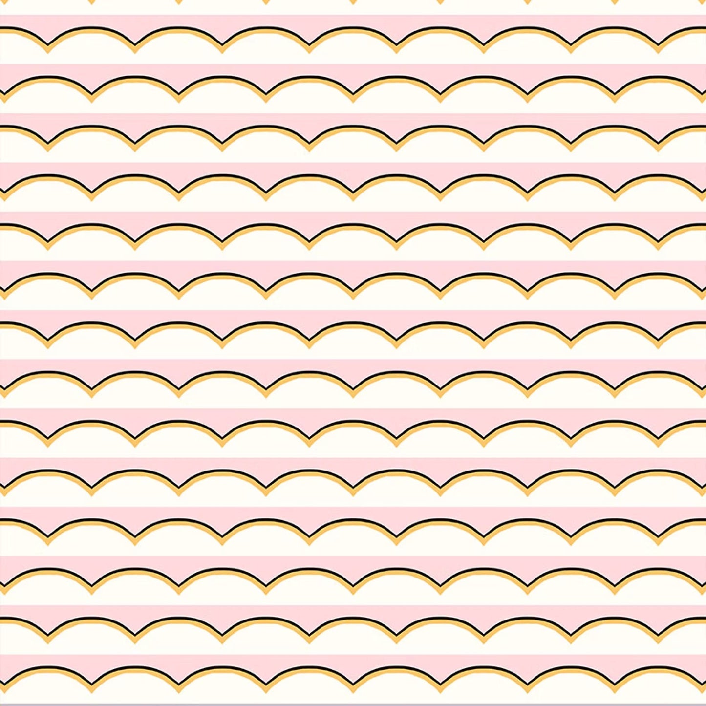 Scallops Wallpaper - Pink and Yellow - Ottoline - W/SCAL/101/2 - Premier Wallcovering