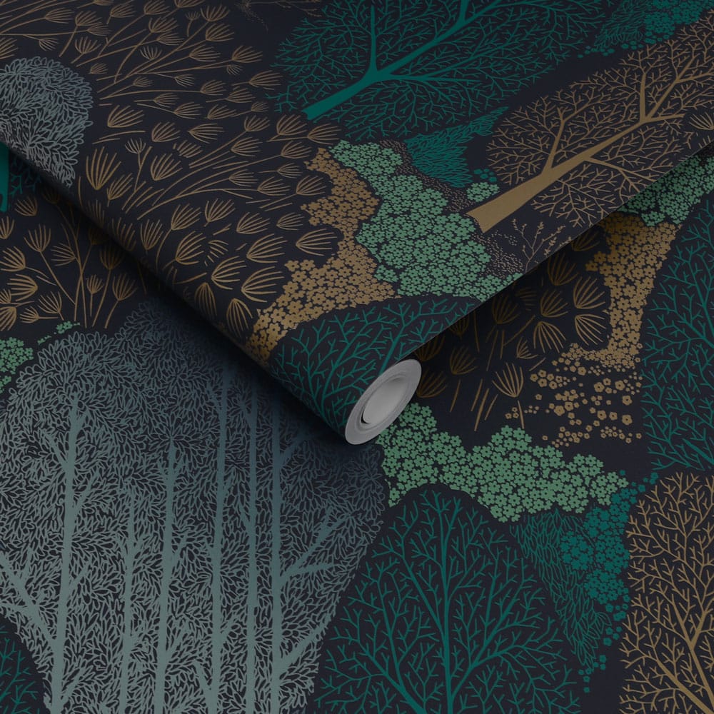 Scandiscape Wallpaper - Navy - Graham & Brown - 120647 - Premier Wallcovering