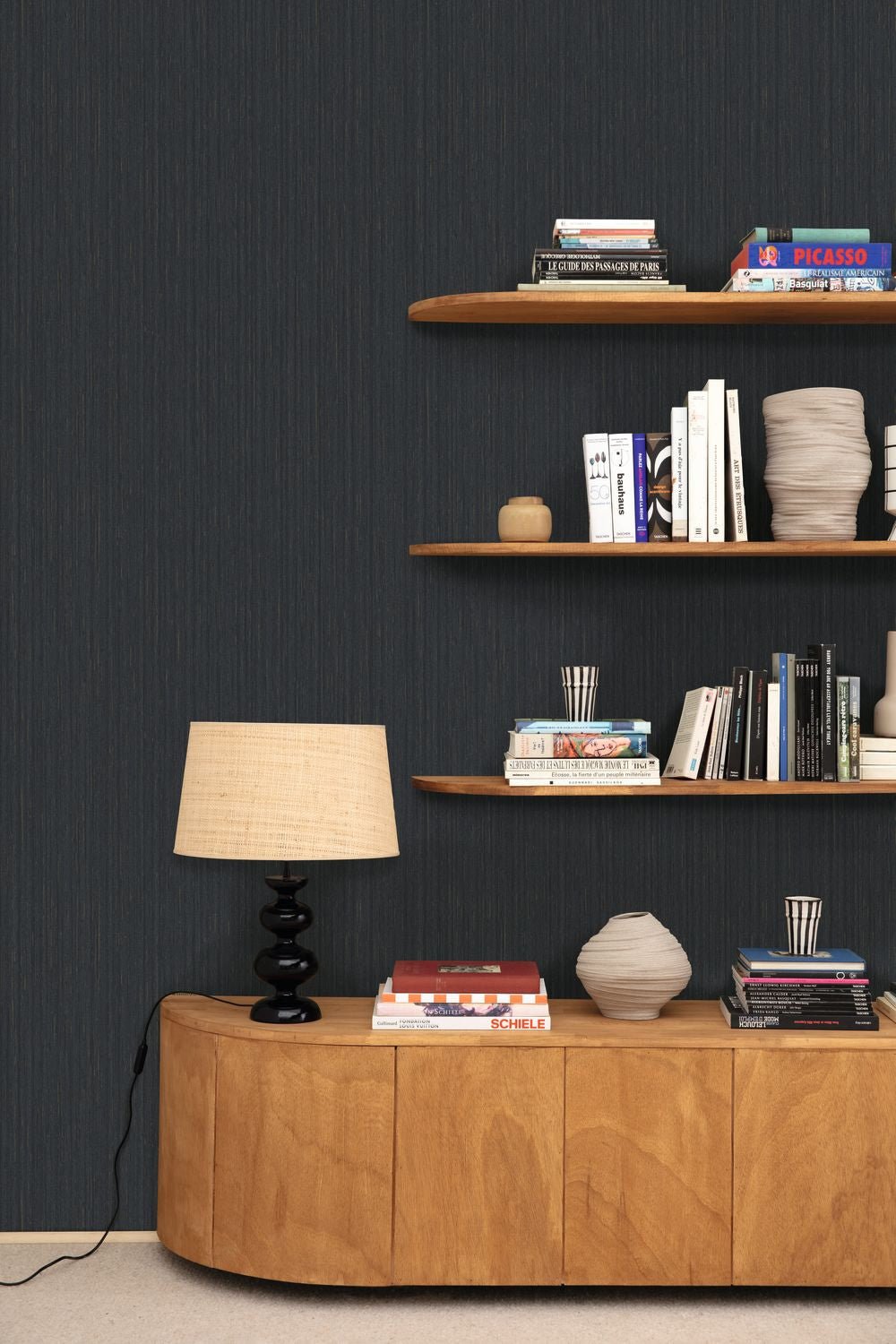Scarlett Uni Metallise Wallpaper - Anthracite - Caselio - 100519280 - Premier Wallcovering