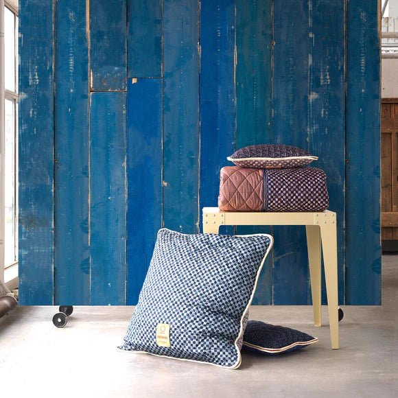 Scrapwood Wallpaper - Blue - NLXL - PHM - 36 - Premier Wallcovering