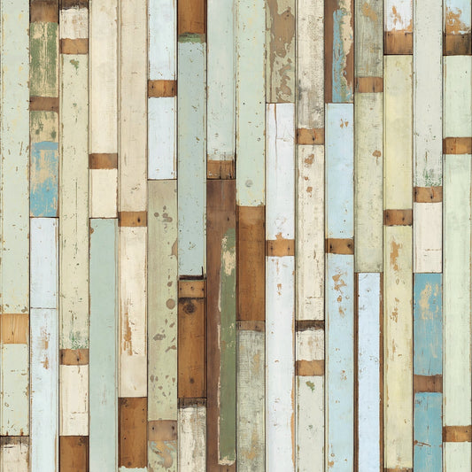 Scrapwood Wallpaper - White & Blue - NLXL - PHE - 03 - Premier Wallcovering