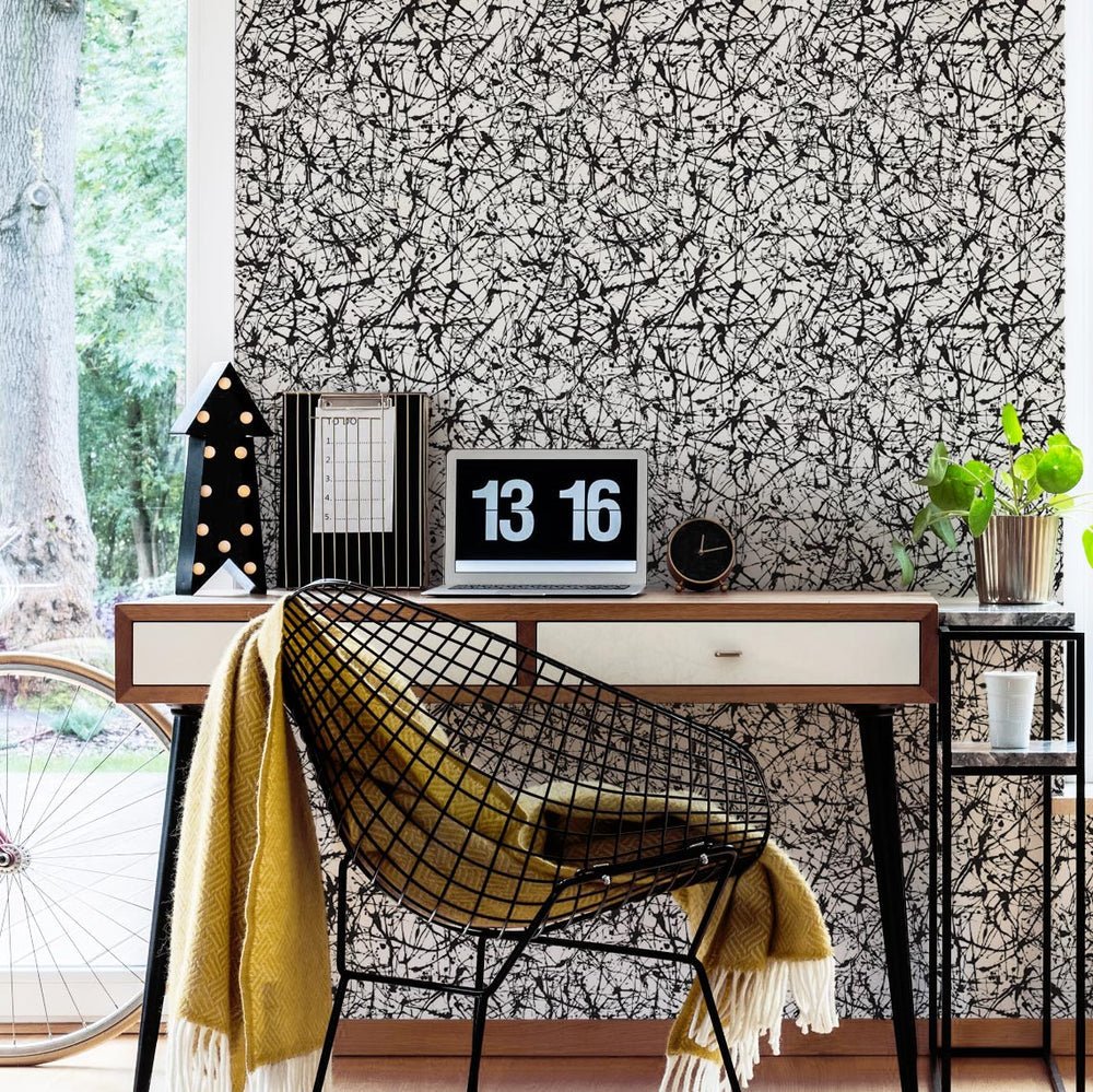 Scribble Wallpaper - Monochrome - Lust Home - LH900201 - Premier Wallcovering