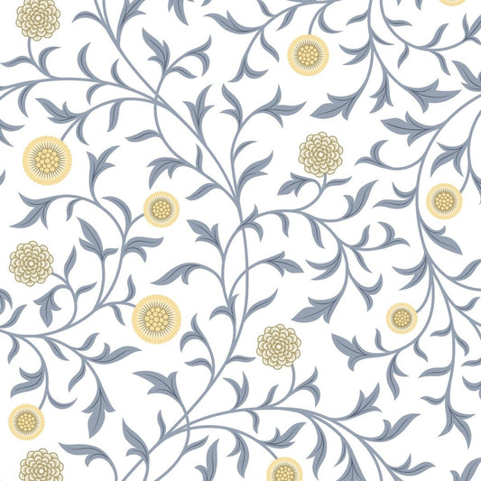 Morris Collections - 1049 - Scroll Wallpaper - White - Premier Wallcovering