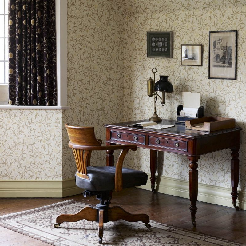 Scroll Wallpaper - Thyme/Pear - Morris & Co - 216831 - Premier Wallcovering
