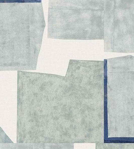 Sea Collage Vinyl Wallpaper - Frost - Christopher Farr Cloth - CFW228 - 01 - Premier Wallcovering