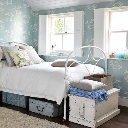 Seagulls Wallpaper - Blue - DVIN214585 - Sanderson - Premier Wallcovering