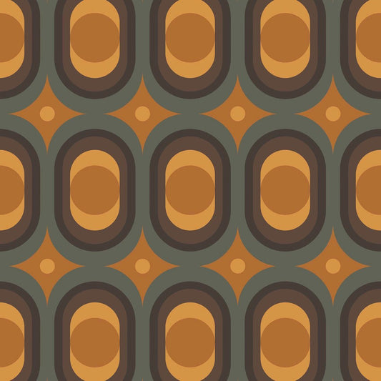 Seahorn Wallpaper - Earthy Orange, Pine & Chocolate - Lust Home - LH900512 - Premier Wallcovering