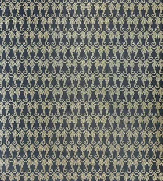 Seahorse Wallpaper - Charcoal / gold - BG1400101 - Barneby Gates - Premier Wallcovering
