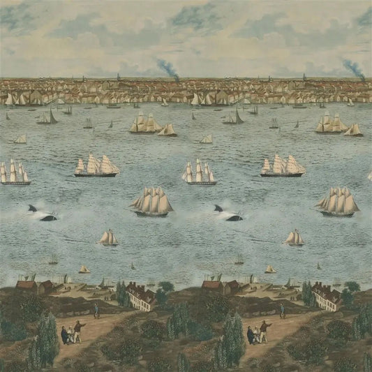 Seaport Wallpaper - Ocean - John Derian - PJD6009/01 - Premier Wallcovering